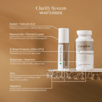 Clarify System ingredients diagram with serum and supplement